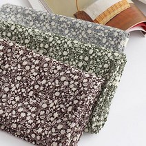 자투리 면60수아사 유아리프플라워 택1, 면60수아사 유아리프플라워 브라운