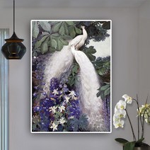 세계명화 DIY 보석십자수 자수 거실 침실 현관 세계명화-96188, 빅체크 네줄자수 96X128CM 실크 프린트