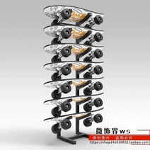 롱보드 걸이 진열대 매장용 가정용 웨이크 보드 보관, 금빛바닥부터천장까지25x25x119CM7층