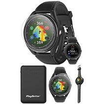 보이스 캐디 T9(블랙) GPS 골프 시계 -, +충전기 번들, 검은색