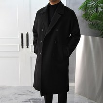 포근한 오버핏 분트 울 더블 롱코트