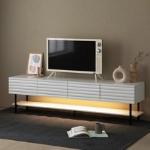 [감성톡톡디자인+즉시1만원할인] 파로마 하비 템바보드 LED 거실장 1800 넓은티비장 낮은티비장 티비다이, [MD특가]화이트