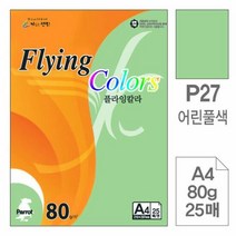 플라잉 칼라 P27 어린풀색 A4 80g 25매, 단품