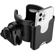 전화 홀더가 있는 Gizapue 유모차 컵 홀더 휠체어용 범용 병 워커 자전거 스쿠터 업파용 액세서리 누나 부가부 두나 여성 엄마 남성용 선물 낚시의자 릴렉스체어 캠핑의자, Black