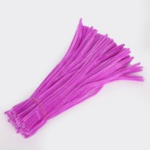 몬테소리 소재 셔닐 어린이 교육 장난감 공예 파이프 클리너 수제 DIY 100 피스, [08] Light Purple