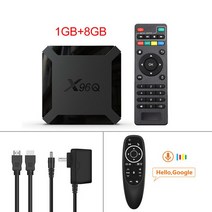 X96Q 안드로이드 100 TV 박스 올위너 H313 쿼드 코어 4K 60fps H265 2G 와이파이 구글 플레이어 스토어 유튜브 X96Q2 셋톱 박스 2GB 16GB, 6.미국 플러그  1G 8G G10S PRO