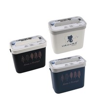 직사각 부착형 걸이형 휴지통, 나무-블랙