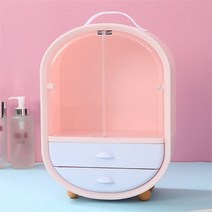 쇼케이스 도어형 화장품 정리함 핑크 화장품 립스틱 색조 메이크업용품 수납 보관 진열장 이미용소품