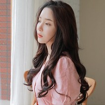 에스홀릭 리플레쉬펌 4피스 똑딱이 붙임머리가발, 옅은초코브라운