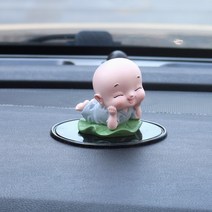 뉴타임즈 Jan.14 106번 카뷰레터 개성 쁘띠 사미 스님이 고급스러운 남녀 차량 인테리어 소품으로 완성차 내 액세서리 소품Z, 청 의 - 동자 스님 [B] (동 그 란 방석)