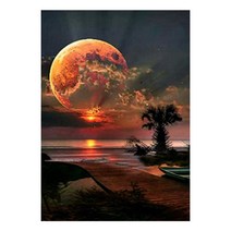 세진 NEW 보석십자수 제품 72가지 신제품 새로운 취미생활 보석 십자수 보석십자수, 34x44 여름 바다와 달