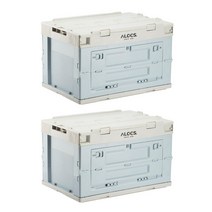 알록스 캠핑용 폴딩 수납 박스 50L, 2개, 베이지   라이트 블루