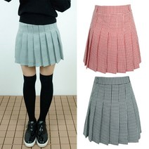캐치버디 깅엄 스쿨플리츠 골프스커트 치마바지 여성골프웨어(2colors)