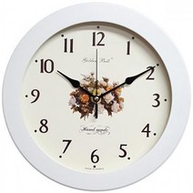 MDO9225 무소음 벽시계 31cm 화이트 장미_GB4855], 없음