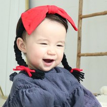 아기가발헤어밴드 유아땋은머리 삐삐