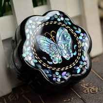 자게장 자개 나비 옷 나전칠기 보석 함 돌반지 귀걸이 보관 조개, 매화나비개