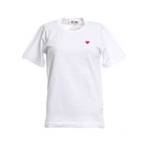 [꼼데가르송] 스몰하트 로고 여성 반팔 티셔츠 AZ_T303_051_2_WHITE