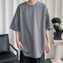 깨비몰 깨비몰 남자 여름 베이직 심플 오버핏 옆트임 반팔티셔츠 (8377724)