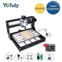 레이저각인기 조각기 CNC 커팅기 밀링머신 3018 pro grbl diy laser 기계 machine pcb milling machine wood router 3무선 미니, 5500mw 레이저, 3018프로
