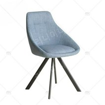 인테리어 식탁의자 회전 북유럽 연구 책상 사무실 의자, 하늘색, 1개