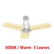 LED 차고 빛 E27 85-265V 가정 천장 램프 3 4 잎 각 조정 가능한 찬 온난 한 백색 3000-6500K, 02 3000K Warm