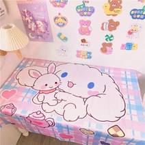 시나모롤 산리오 마이멜로디 대형 데스크매트 식탁 책상매트 깔개 덮개 깔판, 120x120cm, 체크 빅 도그 테이블보