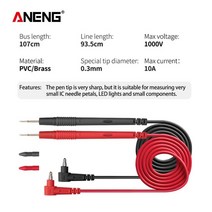 멀티미터 ANENG PT1010 1000V 20A 니들 포인트 프로브 테스트 리드 핀, PT1002