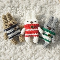 기타 바보사랑[아이한코](DIY+동영상) 내친구토끼 mini 코바늘 뜨개질인형, 아이보리, 아이보리