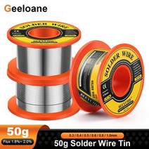 더준유통 납땜기타인두용품 솔더 와이어 주석 로진 코어 납땜 용접 릴 무 세척 플럭스, 50g 1.0mm