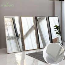 milovhi 이동식 대형 와이드 전신거울 730 매장용 현관 전신거울 연습실 홈트 드레스룸 거울, 스탠드 대형전신거울, 블랙