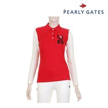 파리게이츠 골프 pearlygatesgolf여성 배색 로고 포인트 카라 티셔츠 P52184TO052_RE, 000, RE