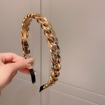 금속 체인 Hairband 여름 인터넷 연예인 2021 새로운 일본과 한국 스타일 우아한 패션 모든 일치 머리핀 여성을위한