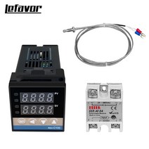REX-C100 디지털 PID 온도 조절기 SSR 출력 최대 40A 릴레이 K 열전대 프로브, [01] C100 set, 01 C100 set