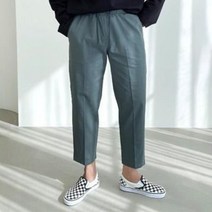 간빠레 남자 9부 밴딩 린넨 와이드 팬츠 밴딩바지