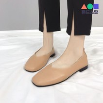 몬드스팟 1.5cm 여성 부드러운 인조가죽 둥근코 플랫 단화 로퍼 카멜브라운 (DM514)