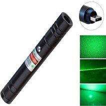 레이저포인터 USB 충전식 녹색 고출력 내장 배터리 시력 10000m 5mw 조정 가능한, 없음, 없음, Black