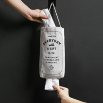 린넨 비닐봉지 정리함 비닐봉투 정리함 비닐봉지 보관함 비닐봉투백, 1개, 아이보리