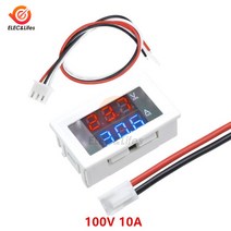 휴대용 전기 전압 전류 측정기 테스터기 전압계 전류계 검전기 DC 100V 10A 50A 100A LED 자동차 바이크 오토바이용 듀얼 디스플레이 패널 앰프 볼트 모니터 미터 감지, [02] Red Red 10A