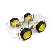 스마트 로봇 스마트 자동차 키트 4WD 로봇 섀시 속도 인코더 및 배터리 상자 arduino용 Diy 전자, New transparent