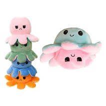 엄마의쇼핑 벨벳 양면 봉제인형 20cm 문어 애착인형 동물인형, 2양면문어인형-핑크