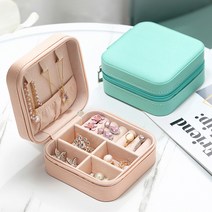 장바9니 보석함 악세사리보관함 주얼리 귀걸이 상자, 핑크