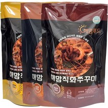 해맘푸드 해맘직화쭈꾸미 데워먹는완제품 불향 반찬 주꾸미 캠핑 요리 즉석식품 간편식품 도시락반찬 볶음 밀키트, 직화500g, 매운맛3팩