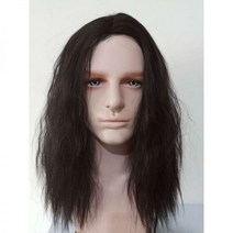 가발사이트 브라이덜샤워소품 가발 성인 재미있는 대머리 세트 과장된 안티 문자열 스케치 성능 소품 거지 남성, 내추럴 블랙(고온선) + 헤어넷