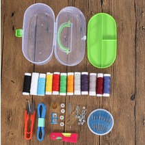 재봉틀 추천 휴대용 미니 수동 재봉틀 휴대용 미니 여행 PP 재봉 상자 재봉 키트 세트 천 패브릭 편리한, 02 2 Layers Sewing Box