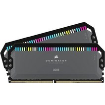 CORSAIR DOMINATOR 플래티넘 RGB DDR5 RAM 64GB (32GB 2개) 5600MHz CL40 AMD EXPO iCUE 호환 컴퓨터 메모리 - 그레이 (CMT6, 64GB (2x32GB)