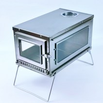 티타늄 화목난로 포몰리 접이식 백패킹 캠핑용 화목난로, 측면유리(난로발송X)