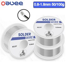 납땜 주석 와이어 1.0mm/0.8mm/0.6mm 주석 납 주석 와이어 용융 로진 코어 솔더 납땜 와이어 롤 무 세척 납 용접 와이어, 03 100g  0.6mm White