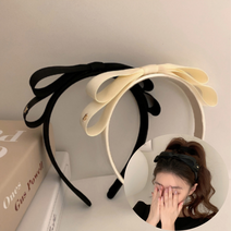 [2개세트] 모모의일상 클래식 무지 더블 리본 헤어밴드 머리띠 세트