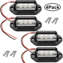 12V 6 LED License Plate Light Waterproof License Plate Lamp Taillight for Truck SUV Trailer Van RV T, 1