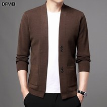 DFMEI 퍼플 원피 봄가을 남성 니트 카디건 심플 카디건 코트